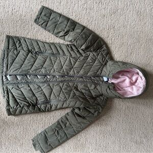 Columbia Green and Pink Puffer Jacket with Hood